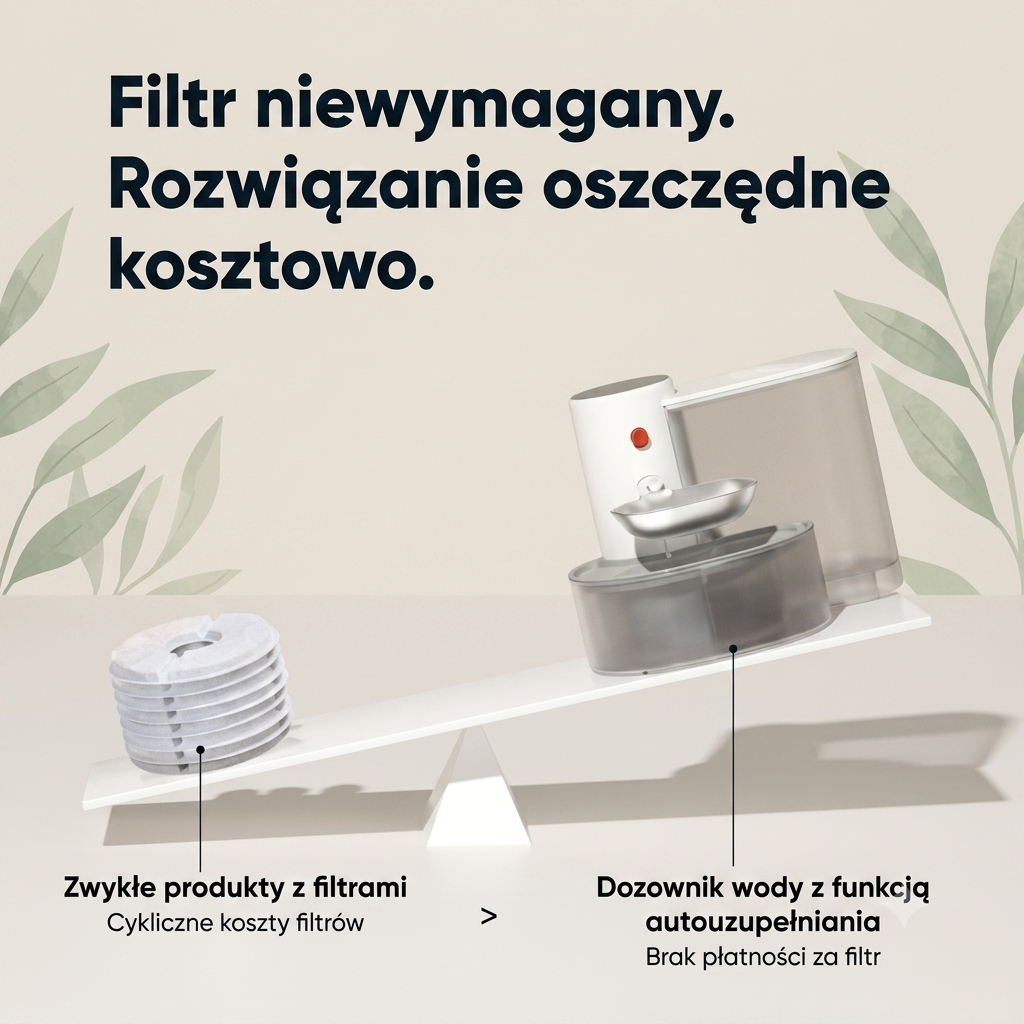 Bezprzewodowa Fontanna dla Kota 3L – Akumulatorowe Poidło USB Ultra Ciche