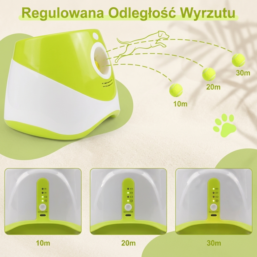 Automatyczna Wyrzutnia Piłek dla Psa – Interaktywny Launcher USB z Piłkami Tenisowymi
