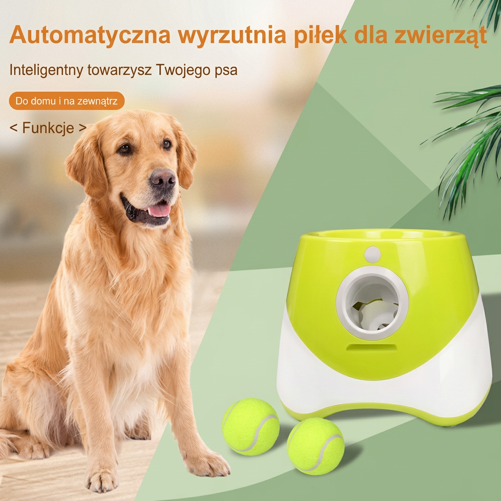 Automatyczna Wyrzutnia Piłek dla Psa – Interaktywny Launcher USB z Piłkami Tenisowymi