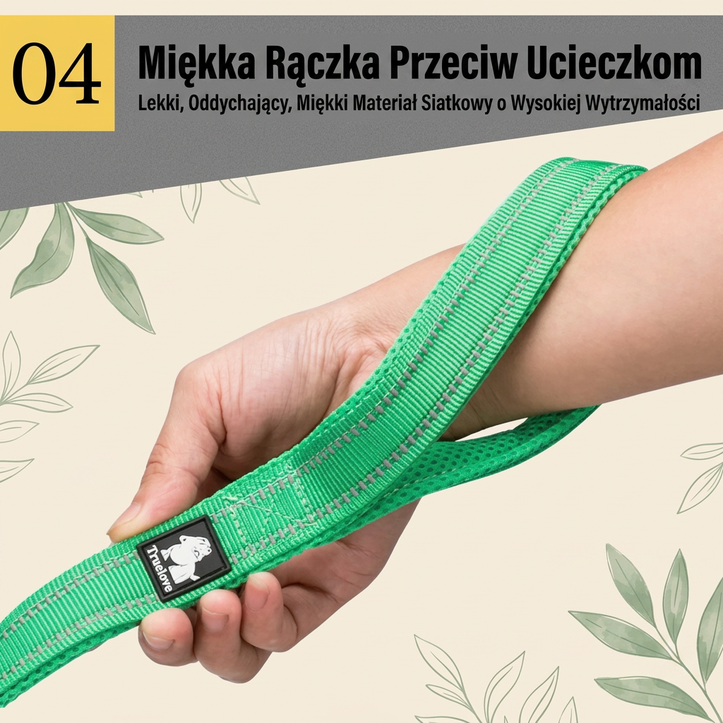 Truelove Odblaskowa Smycz dla Psa 2 m – Miękka Nylonowa Smycz Treningowa Premium