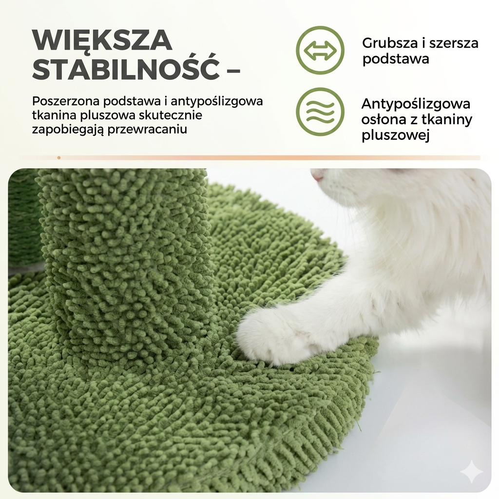 Drapak dla Kota Kaktus XXL – Wieża do Drapania z Sizalem i Wiszącymi Zabawkami